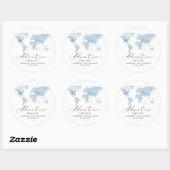 Sticker Rond CARMEN Blue Map Baby shower d'aventure (Feuille)