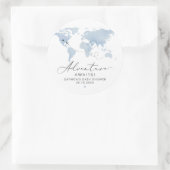 Sticker Rond CARMEN Blue Map Baby shower d'aventure (Sac)