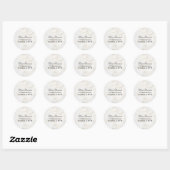Sticker Rond Carnation blanche Adresse de retour florale (Feuille)