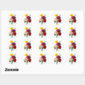 Sticker Rond Carnation et Marigold Bouquet par Redoute (Feuille)