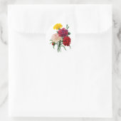 Sticker Rond Carnation et Marigold Bouquet par Redoute (Sac)