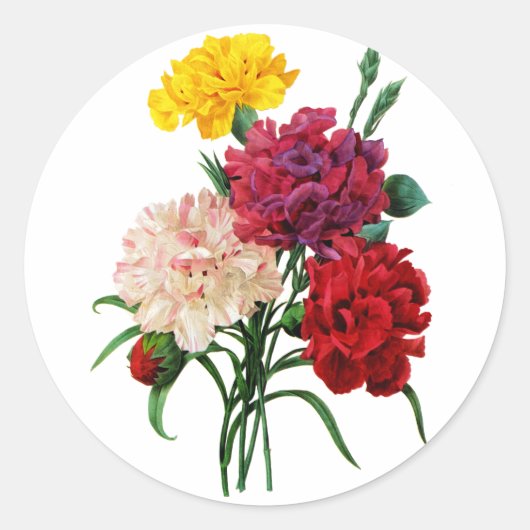 Sticker Rond Carnation et Marigold Bouquet par Redoute (Devant)