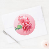 Sticker Rond Carnation rose (Enveloppe)