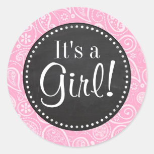 Sticker Rond Carnation Rose Paisley ; aspect Vintage du tableau