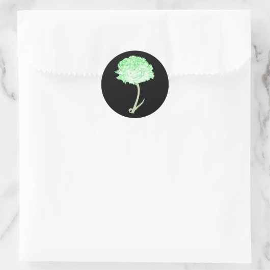 Sticker Rond Carnation verte (Sac)