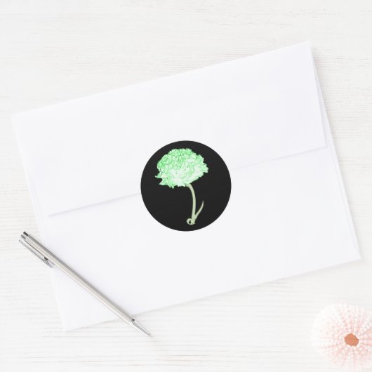 Sticker Rond Carnation verte (Enveloppe)
