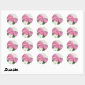 Sticker Rond Carnations roses 3 (Feuille)
