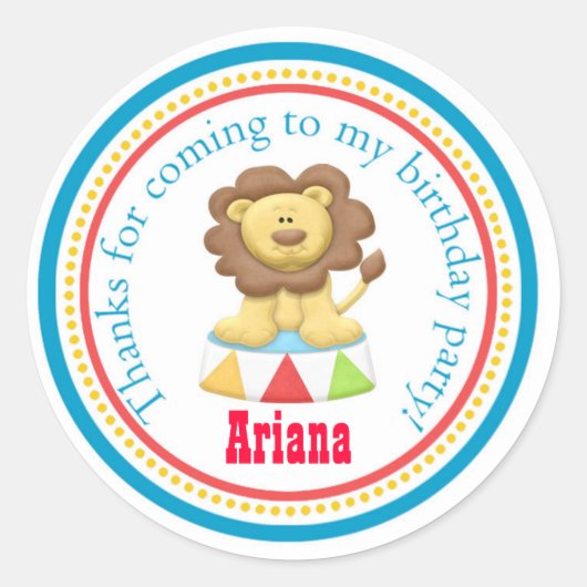 Sticker Rond Carnaval Cirque Anniversaire Fête Favoriser Sticke (Devant)