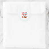Sticker Rond Carnaval Cirque Baby Shower Bleu (Sac)