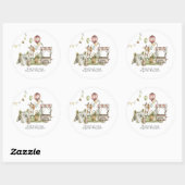 Sticker Rond Carnaval de cirque | Baby shower forestier (Feuille)