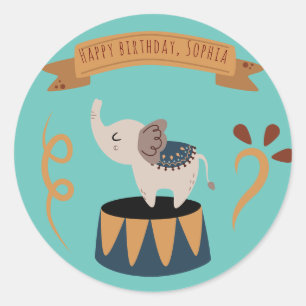 Sticker Rond Carnaval de Cute Pastel Thème d'anniversaire