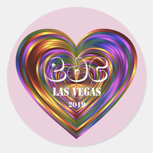 Sticker Rond Carnaval de marguerite électrique - Las Vegas 2019 (Devant)