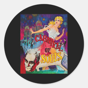Sticker Rond Carnaval Des Âmes Halloween Monster Poster Horreur
