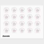 Sticker Rond Carnaval mignonne Anniversaire Budget Merci (Feuille)