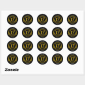 Sticker Rond Carnelian Gemstone mariage anniversaire 17 ans (Feuille)