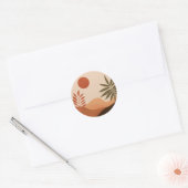 Sticker Rond Carnet Soleil du désert Boho (Enveloppe)