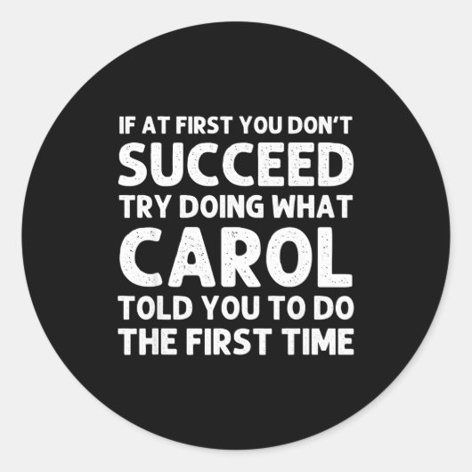 Sticker Rond Carol Name D Birthday Funny Christmas J (Devant)