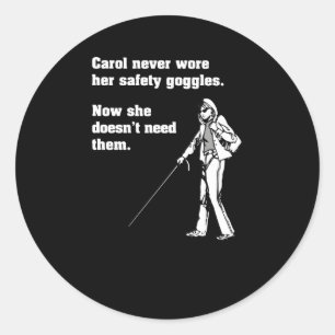 Sticker Rond Carol Sécurité lunettes Science Chimie