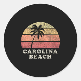 Sticker Rond Carolina Beach Nc Vintage les années 70 Retro Thro