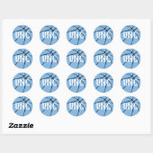Sticker Rond Carolina Blue / Basket-ball bleu clair Texte perso (Feuille)