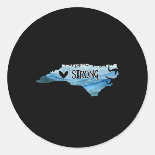 Sticker Rond Caroline Du Nord Forte Avec L'État Nc Et L'Amour N