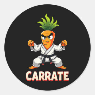 Sticker Rond Carotte Karate Mixed martial art Étudiants formate