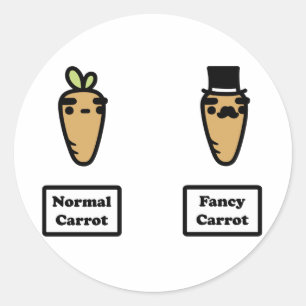 Sticker Rond Carotte normale, Carotte fantaisie