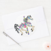 Sticker Rond Carousel/ Joyeux Parcours pour les enfants ! (Enveloppe)