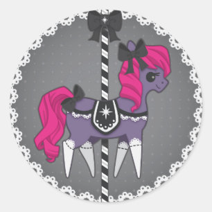 Sticker Rond Carousel Pony - Gothique Lolita