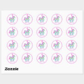 Sticker Rond Carousel rose pâle (Feuille)