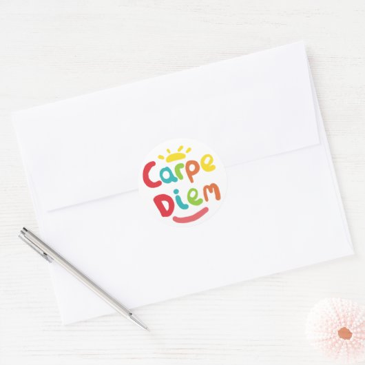 Sticker Rond Carpe Diem (Enveloppe)