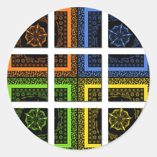 Sticker Rond Carré dans une boîte (Devant)