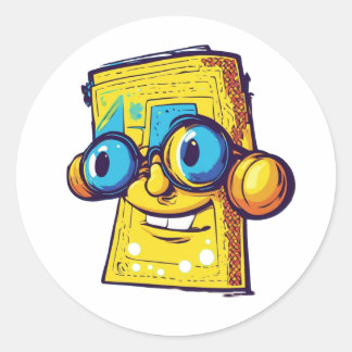 Sticker Rond Carré jaune Dude