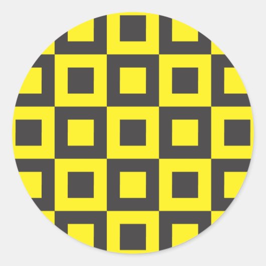 Sticker Rond carré noir et jaune transparent en carré (Devant)