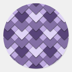 Sticker Rond Carré violet Lilac et Motif arlequin Diamond