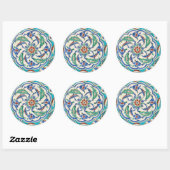 Sticker Rond carreau d'iznik (Feuille)