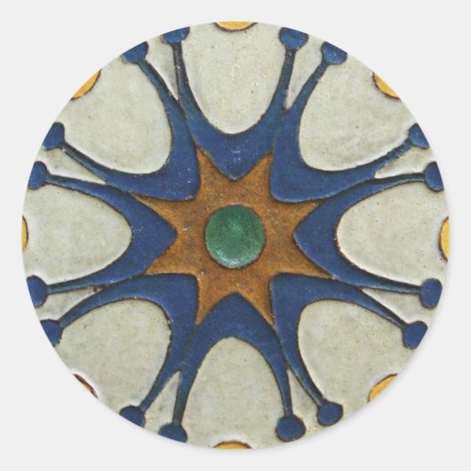 Sticker Rond Carreau vintage (Devant)