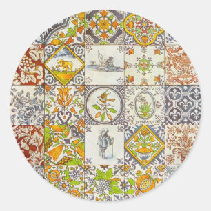 Sticker Rond Carreaux de céramique néerlandais