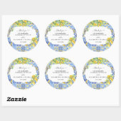Sticker Rond Carreaux de citron méditerranéens | Cadeau de mari (Feuille)