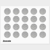 Sticker Rond Carreaux de pierre blanche grise Mosaïque Motif (Feuille)