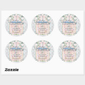 Sticker Rond Carreaux floraux | Marocaine Tropical Wedding Favo (Feuille)