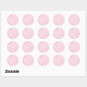 Sticker Rond Carreaux ornés en rose (Feuille)