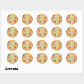Sticker Rond Carreaux Vitré Boho (Feuille)
