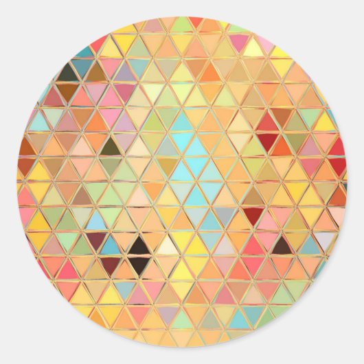 Sticker Rond Carreaux Vitré Boho (Devant)