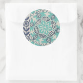 Sticker Rond Carrelage Batik Bleu I (Sac)