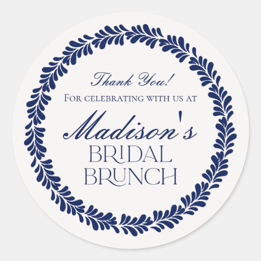Sticker Rond Carrelage de Talavera bleu Brunch de mariage espag (Devant)