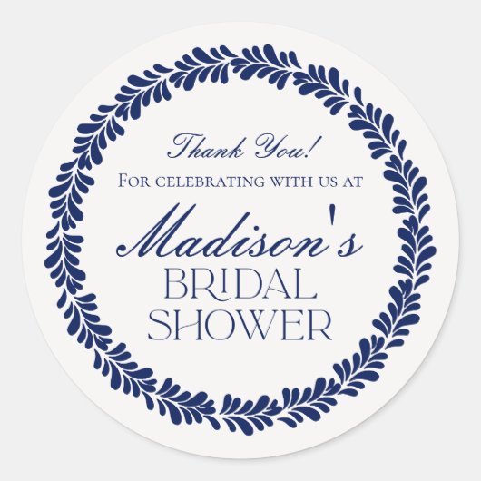 Sticker Rond Carrelage de Talavera Bleu Fête de Mariage Espagno (Devant)