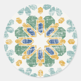 Sticker Rond Carrelage marocain - Étang