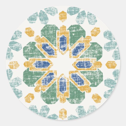 Sticker Rond Carrelage marocain - Étang (Devant)