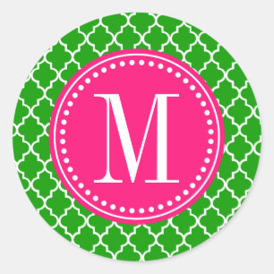 Sticker Rond Carrelage marocain vert foncé Personnalisé